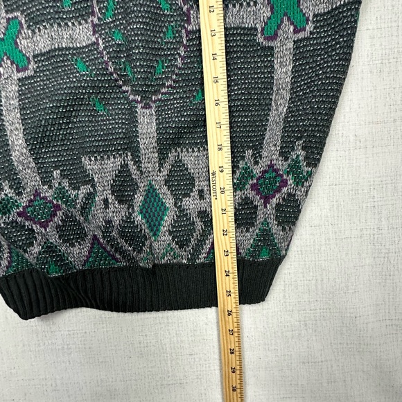 80s 90s Vintage Sweater black,purple,grey,aqua - Picture 7 of 9